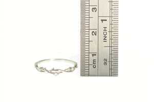 14K Crown of Thorns Diamond Wedding Band Ring White Gold