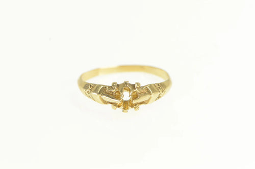 14K Victorian 2.5mm Engagement Setting Antique Ring Yellow Gold