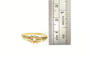 14K Victorian 2.5mm Engagement Setting Antique Ring Yellow Gold