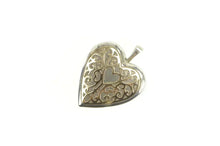 Load image into Gallery viewer, Sterling Silver 14k Gold Filigree Heart Photo Picture Locket Pendant