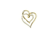 Load image into Gallery viewer, 10K Diamond Inset Layered Heart Love Symbol Pendant Yellow Gold
