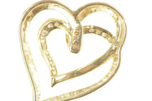 Load image into Gallery viewer, 10K Diamond Inset Layered Heart Love Symbol Pendant Yellow Gold