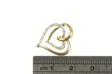 Load image into Gallery viewer, 10K Diamond Inset Layered Heart Love Symbol Pendant Yellow Gold