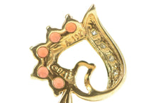 Load image into Gallery viewer, 10K Sim. Garnet &amp; Diamond Heart Love Symbol Pendant Yellow Gold