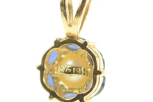 Load image into Gallery viewer, 14K Pearl Sapphire Halo Vintage Classic Statement Pendant Yellow Gold