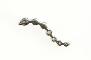 10K Graduated Diamond Wavy Journey Path Pendant White Gold