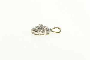 10K Classic Diamond Flower Cluster Vintage Pendant Yellow Gold