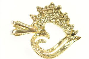 10K Curvy Diamond Classic Heart Love Symbol Pendant Yellow Gold