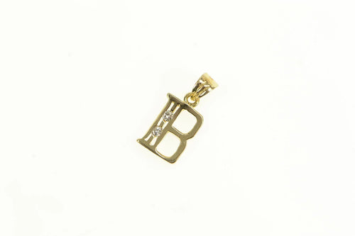 14K Diamond B Monogram Initial Letter Name Charm/Pendant Yellow Gold