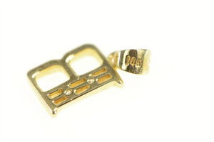 14K Diamond B Monogram Initial Letter Name Charm/Pendant Yellow Gold