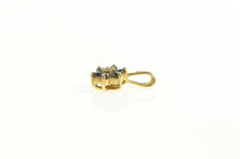 Load image into Gallery viewer, 14K Diamond Sapphire Halo Flower Cluster Pendant Yellow Gold