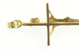 14K Vintage Crucifix Jesus Christ Cross Faith Pendant Yellow Gold