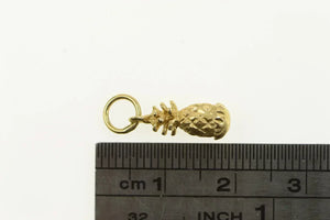 14K 3D Pineapple Hawaiian Tropical Fruit Vintage Charm/Pendant Yellow Gold