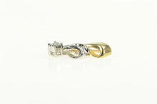 Load image into Gallery viewer, 10K Two Tone Diamond Swirl Spiral Design Vintage Pendant Yellow Gold