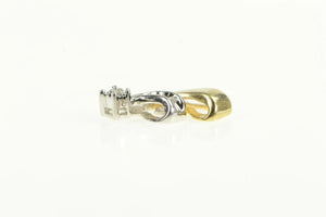 10K Two Tone Diamond Swirl Spiral Design Vintage Pendant Yellow Gold