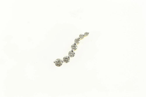 10K Diamond Curvy Classic Journey Path Symbol Pendant Yellow Gold
