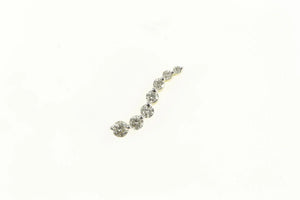 10K Diamond Curvy Classic Journey Path Symbol Pendant Yellow Gold