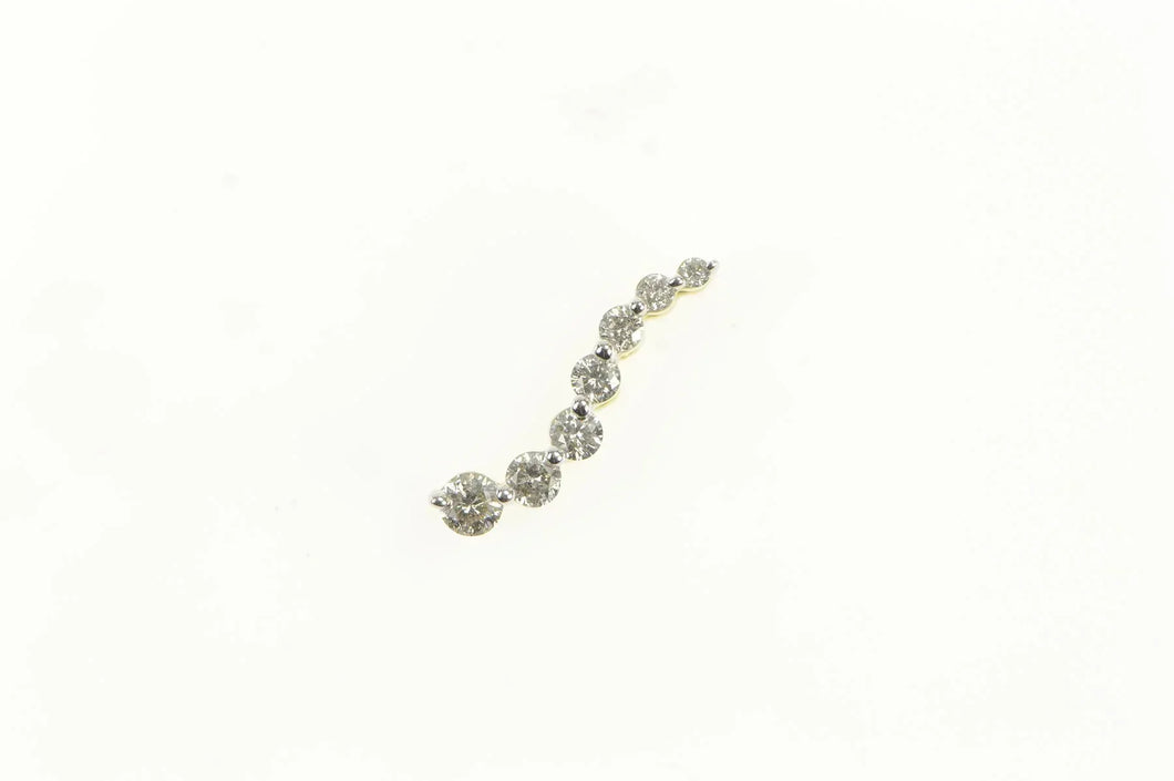 10K Diamond Curvy Classic Journey Path Symbol Pendant Yellow Gold