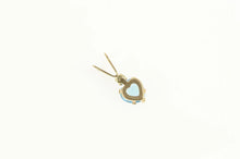 Load image into Gallery viewer, 10K Heart Blue Topaz Cubic Zirconia Classic Pendant Yellow Gold
