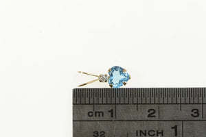 10K Heart Blue Topaz Cubic Zirconia Classic Pendant Yellow Gold