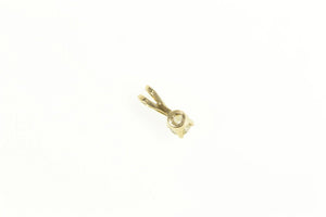 14K 0.10 Ct Diamond Solitaire Vintage Classic Pendant Yellow Gold