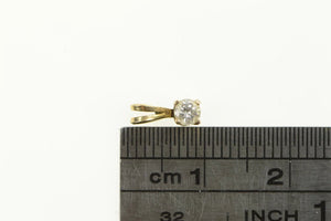 14K 0.10 Ct Diamond Solitaire Vintage Classic Pendant Yellow Gold