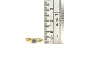 10K Squared Stair Step Childs Baby Engravable Ring Yellow Gold