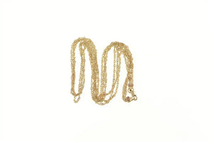 10K Layered Rolling Twist Link Three Chain Rolling Necklace 16.5" Rose Gold