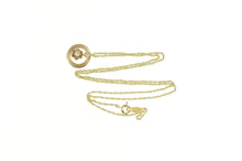 Load image into Gallery viewer, 14K 1950&#39;s Diamond Solitaire Dangle Circle Chain Necklace 16.25&quot; White Gold