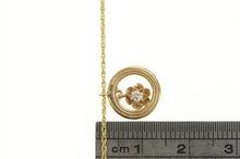 Load image into Gallery viewer, 14K 1950&#39;s Diamond Solitaire Dangle Circle Chain Necklace 16.25&quot; White Gold