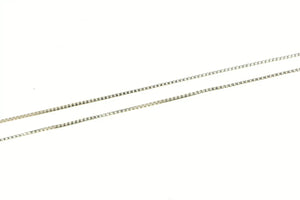 10K 0.5mm Square Link Classic Box Chain Necklace 21.75 White Gold