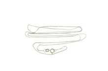 Load image into Gallery viewer, 10K 0.5mm Square Link Classic Box Chain Necklace 21.75 White Gold