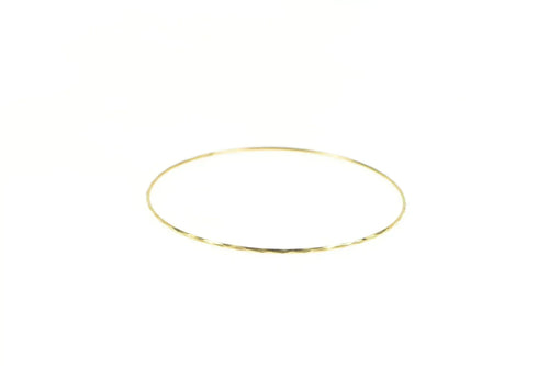 14K 1.3mm Hammered Pattern Classic Bangle Bracelet 8.5 Yellow Gold