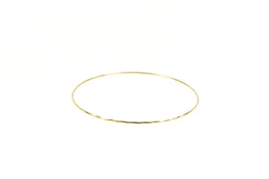 14K 1.3mm Hammered Pattern Classic Bangle Bracelet 8.5 Yellow Gold