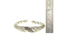 Load image into Gallery viewer, Sterling Silver 14K Gold Elaborate Black Diamond Cuff Bracelet 6.75&quot;
