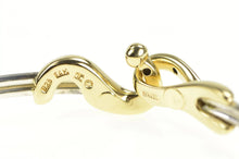 Load image into Gallery viewer, Sterling Silver 14K Gold Hook Loop Knot Statement Bangle Bracelet 7.25&quot;