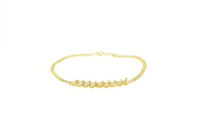 Load image into Gallery viewer, 14K Diamond Tennis Link Vintage Classic Chain Bracelet 7&quot; Yellow Gold