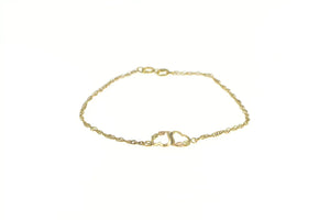 Gold Filled Black Hills Heart Love Valentine Chain Link Bracelet 7.25"