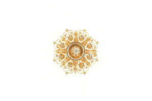 14K 0.27 Ct OEC Elaborate Floral Scroll Filigree Pin/Brooch Yellow Gold