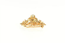 Load image into Gallery viewer, 14K 0.27 Ct OEC Elaborate Floral Scroll Filigree Pin/Brooch Yellow Gold