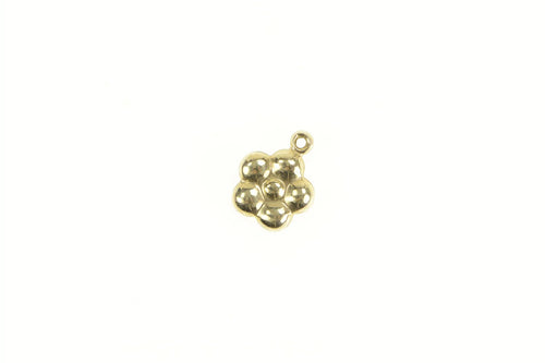 14K Puffy Cute Flower Daisy Vintage Classic Charm/Pendant Yellow Gold