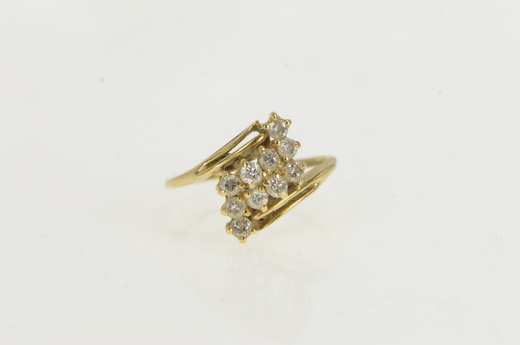14K 0.50 Ctw Diamond Waterfall Cluster Vintage Ring Yellow Gold
