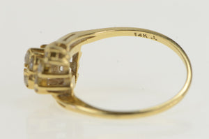 14K 0.50 Ctw Diamond Waterfall Cluster Vintage Ring Yellow Gold