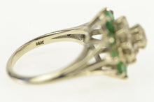 Load image into Gallery viewer, 14K 1.60 Ctw Diamond Emerald Halo Engagement Ring White Gold