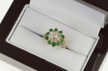 Load image into Gallery viewer, 14K 1.60 Ctw Diamond Emerald Halo Engagement Ring White Gold