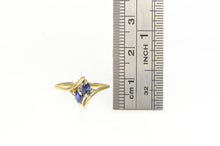 Load image into Gallery viewer, 10K Marquise Natural Sapphire Diamond Bypass Ring Yellow Gold