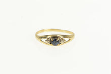 Load image into Gallery viewer, 10K Sapphire Diamond Accent Classic Statement Ring Yellow Gold