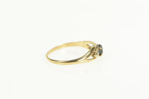 10K Sapphire Diamond Accent Classic Statement Ring Yellow Gold