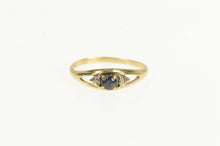 Load image into Gallery viewer, 10K Sapphire Diamond Accent Classic Statement Ring Yellow Gold