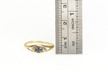 Load image into Gallery viewer, 10K Sapphire Diamond Accent Classic Statement Ring Yellow Gold